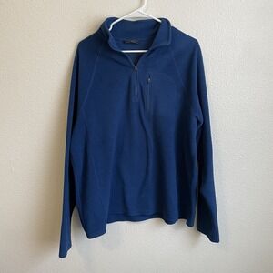 L.L.Bean Fleece Pullover Quarter Zip‎ Jacket Outdoor Blue Mens Size L